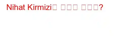 Nihat Kirmizi는 무엇을 합니까?